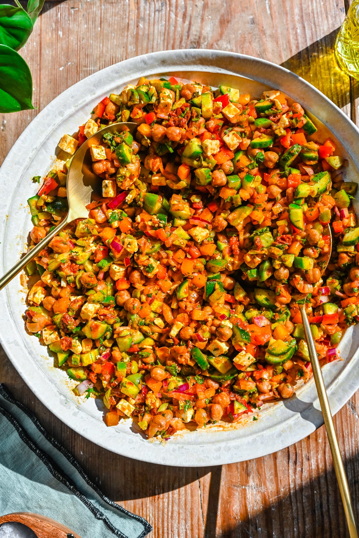Crowded Kitchen for Heyday: Harissa Lemon Chickpea Chopped Salad