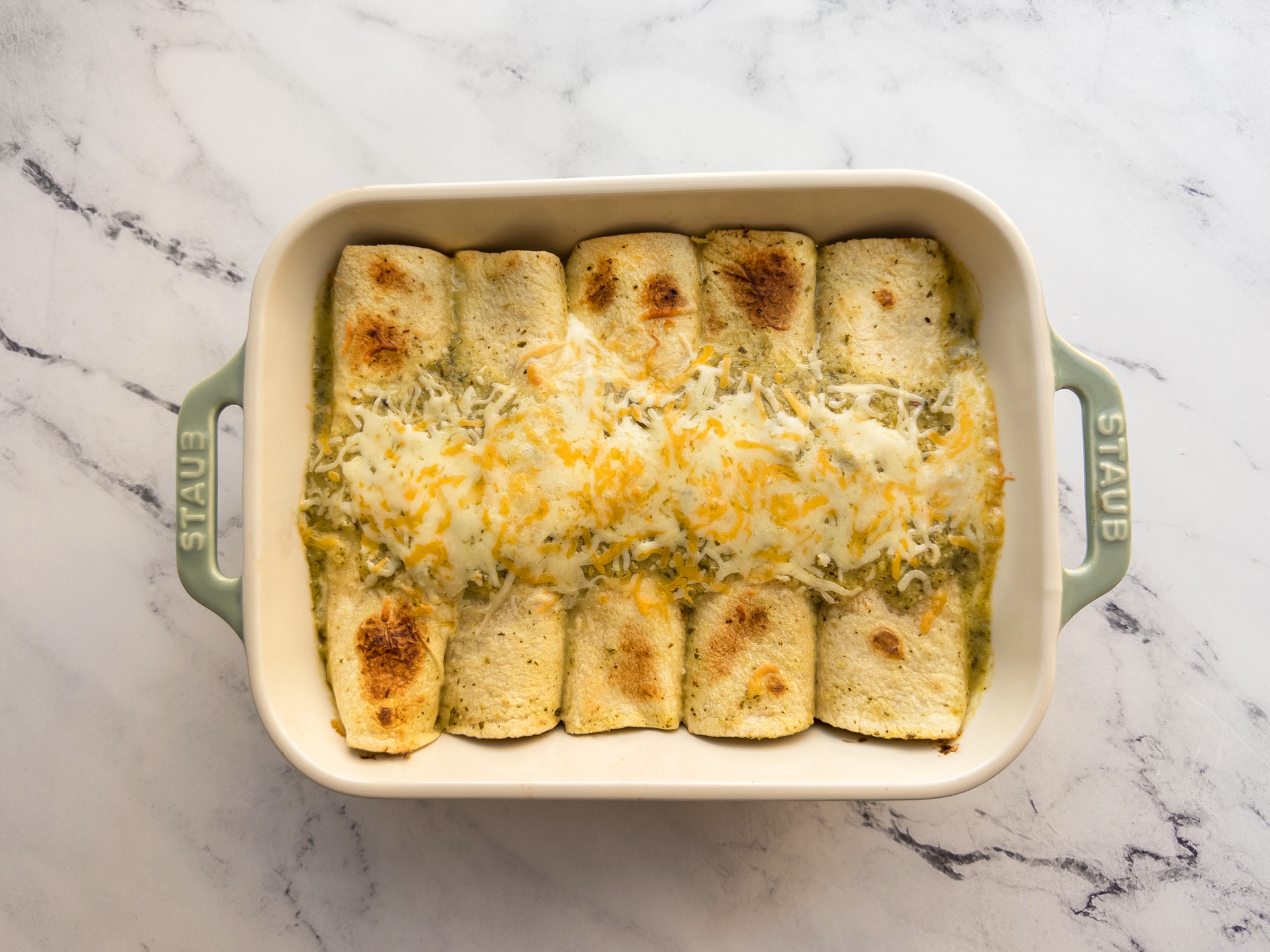 Black Bean & Cheese Enchiladas w/ Herby Chimichurri Sauce