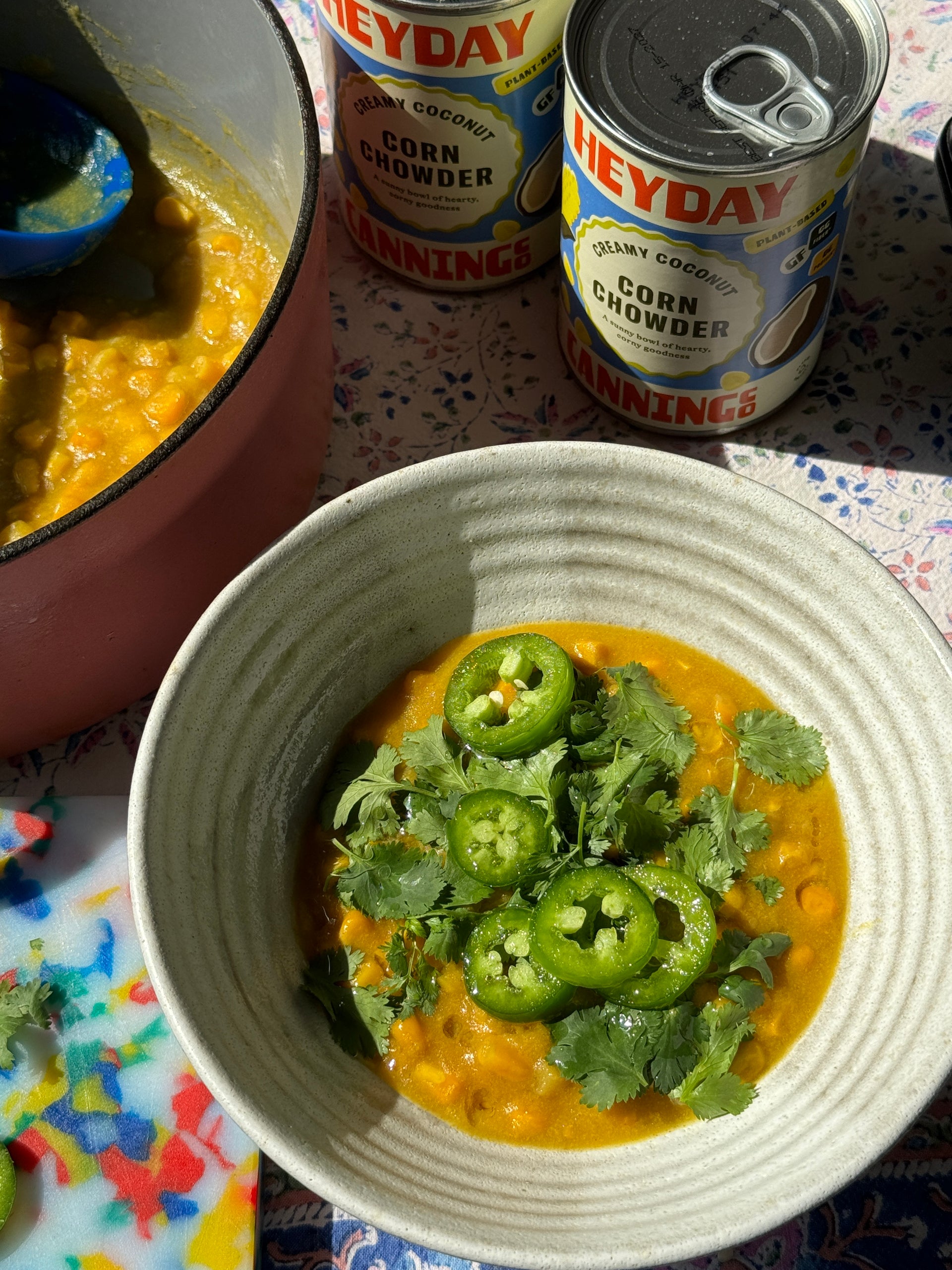 Summer Corn Chowder w/ Sliced Jalapeños