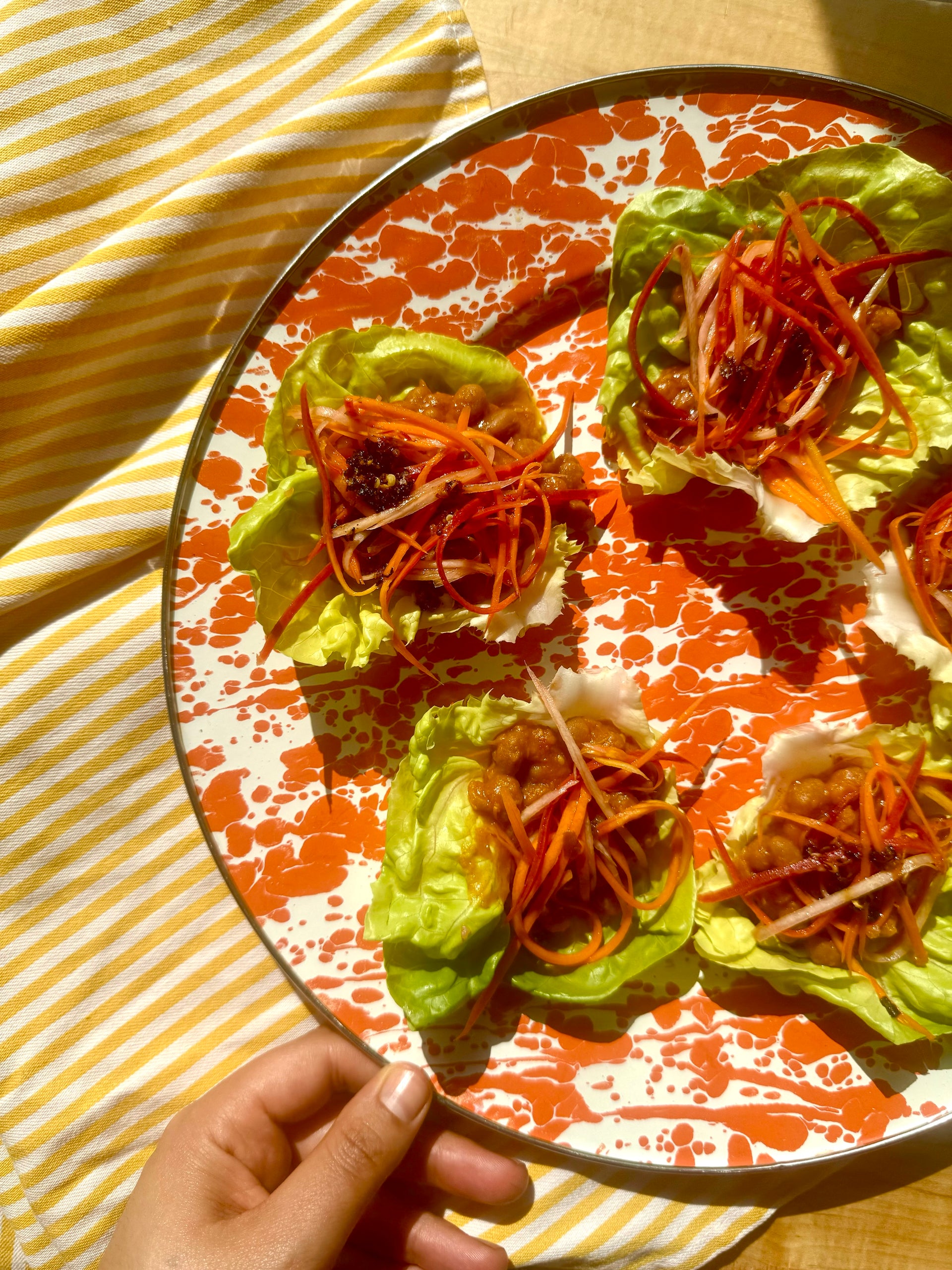 Oryan Levi for Heyday: Kimchi Sesame Navy Bean Lettuce Cups